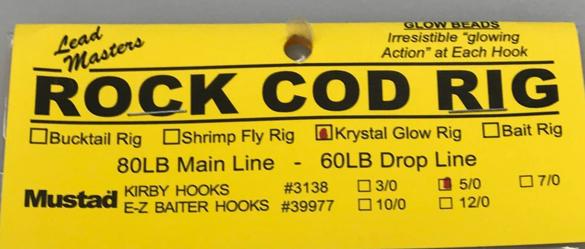 Lead Master Rock Cod Rig Glow 5/0 – Pacific Edge Tackle